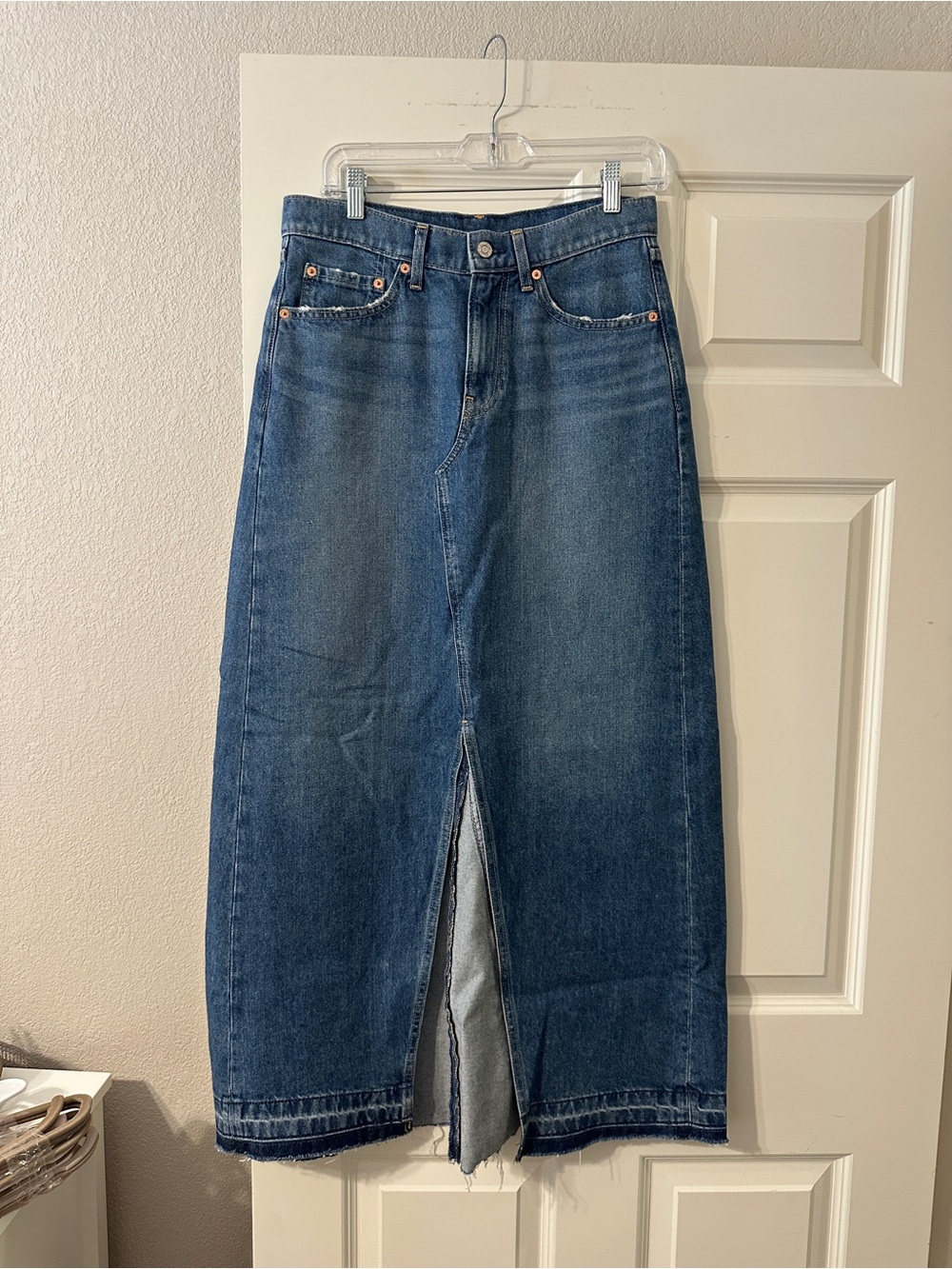 GAP Blue Denim Maxi Skirt Size 6 - Picture 10 of 10